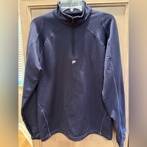 Fabletics Navy Quarter-Zip Pullover with Logo